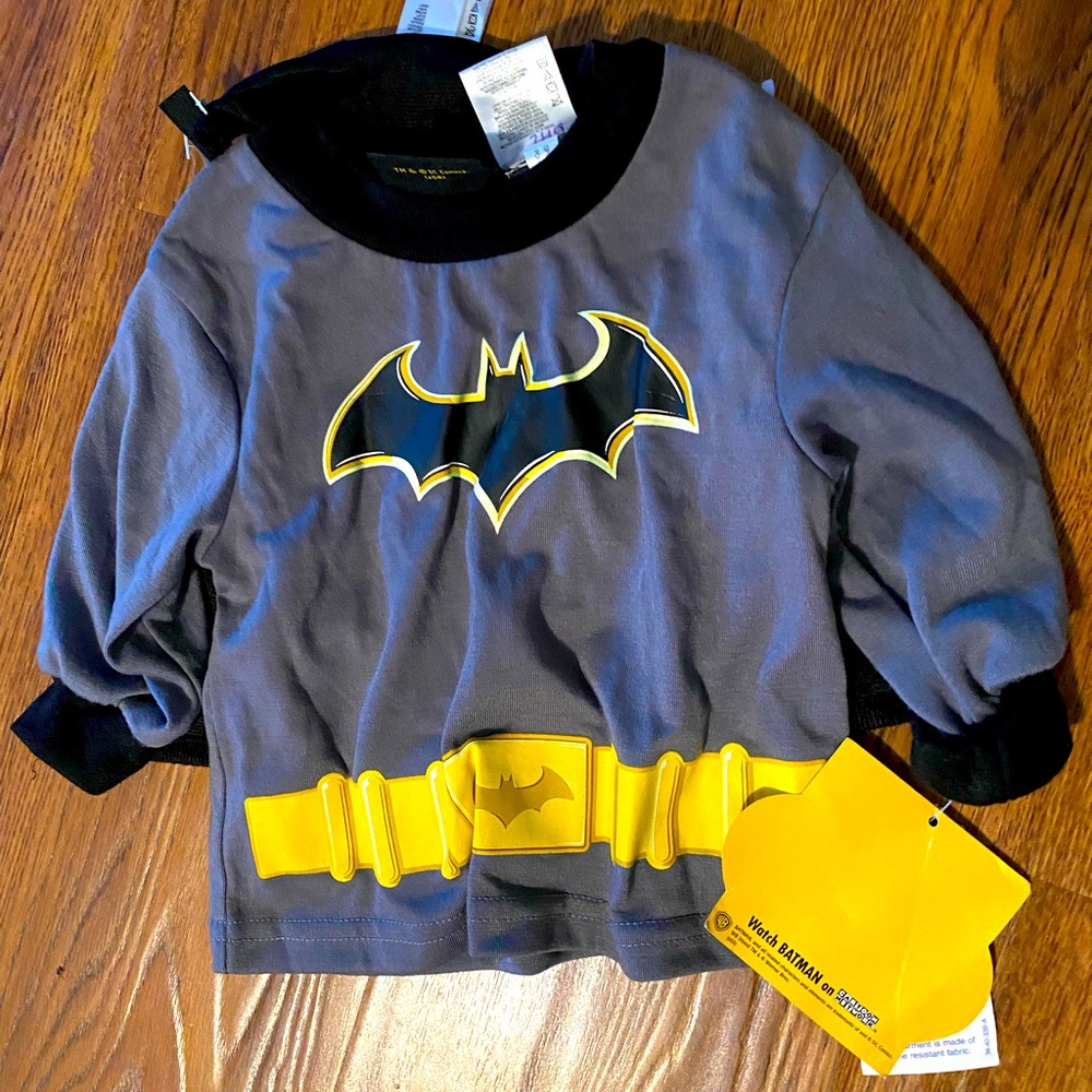 Toddler Girls Boys One Piece Batman Shirt Cape Costume Pullover Baby 12 months